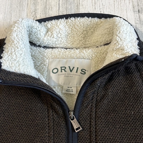 Orvis Brown Fleece lined pullover Size M - Picture 4 of 9